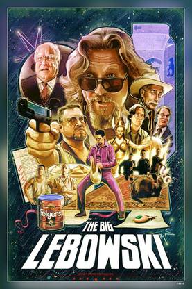 Coen Brothers The Big Lebowski Jeff Bridges Matte Finish Poster P-5611 Paper Print