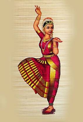 Poster Bharatnatyam Classical Dance Digital Art sl-9421 (Large Poster, 36x24 Inch, Banner Media Print, Multicolor) Fine Art Print