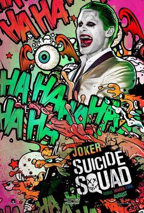 joker pop art suicide squad movie poster wallpaper Paper Print