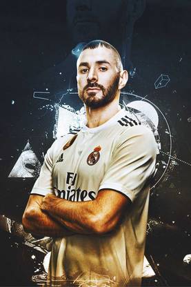 Karim Benzema Poster for Room Wall Decoration, Size - 12 X 18 inches || VE EB ART 10420 Paper Print