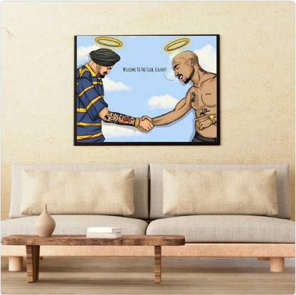LEGENT SIDHU AND TUPAC HD A4 SIZE FRAMED POSTER Paper Print