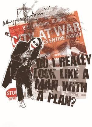 Dark Knight Joker Why So Serious Man With A Plan Quote Wall Poster A4 Size Photographic Paper