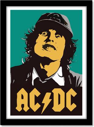 AC DC Rock Band New Large Frame Poster With Acrylic Glass for Room & Office Multicolor Paper Print