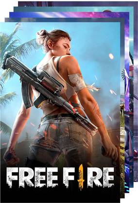 (5 pec) FREE FIRE GAMING POSTER Paper Print