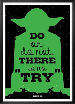 Poster Do Or Do Not There Is No Try Star Wars Movie Quotes sl11740 (Large Poster, 36x24 Inches, Banner Media, Multicolor) Fine Art Print