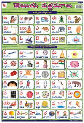 Telugu Alphabet Chart Laminated 33x48 cm Paper Print - Educational ...