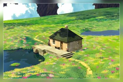 Anime Studio Ghibli Landscape House Matte Finish Poster Paper Print