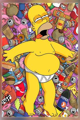 Homer Simpson Fbv Ghj Matte Finish Poster P-10933 Paper Print