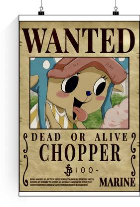 Chopper Wanted Posters | One Piece Chopper Wanted Posters | One Piece Bounty Poster Chopper | Bounty Wall Poster Chopper One Piece Paper Print