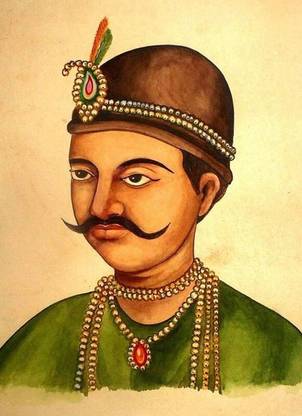 India Vintage Painting Indian freedom fighter Tatya Tope hand painted ON LARGE PRINT 36X24 INCHES Photographic Paper