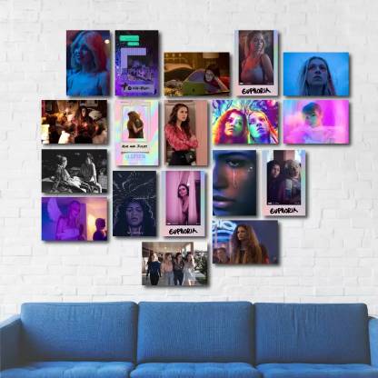 Euphoria WEB SERIES WALL POSTER | PACK OF 18 wall collage kit | Web series WALL COLLAGE6 * 4 inches | Zendaya Fine Photographic Paper