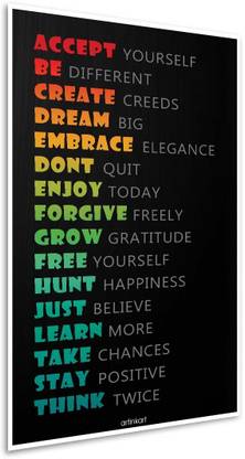 Poster for Room and Office-Motivational Poster With Quote-Wise Thoughts Paper Print