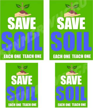 SAVE SOIL POSTER & STICKER IN HINDI Paper Print