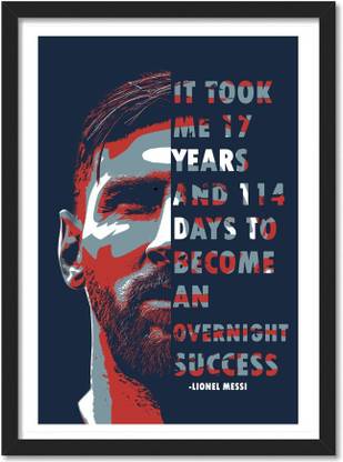 Messi Framed Poster for Room & Office Paper Print