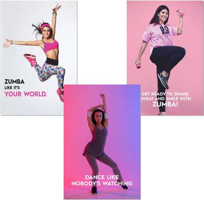 Zumba Posters for Wall, Dance Wall Poster (12 x 18 inch), Aerobics Posters, Dance Posters for Room Decoration, Dance Wall Decor Art, Dance Classes (Combo Pack of 3 Posters (No. 83, 84, 85))… Paper Print