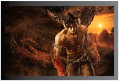 Tekken Game Frame Poster For Room Synthetic Wood Gloss Lamination F19 Paper Print