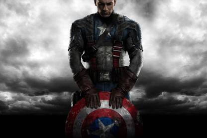 Captain America the First Avenger, Steve Rogers Poster, Winter Soldier, Marvel Comics Universe, Avengers Movie, (12x18in) High-Quality Frameless Wall Poster for Home Decoration, Room Decoration Peel & Paste the Poster on Wall 300g Gloss Laminated Poster, Wallpaper for Youtube Background Photographic Paper