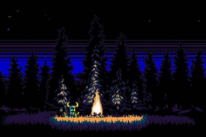 shovel knight video games pixel art retro games Poster, Wallpaper Paper Print