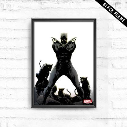 King Of Panthers - Official Black Panther Poster Black Frame Photographic Paper