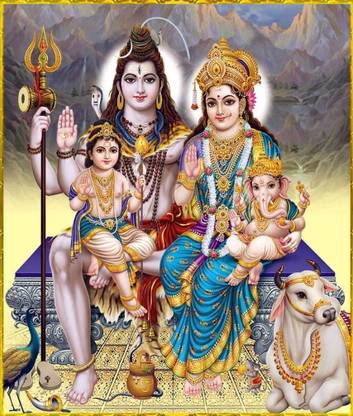 Shiv Parvati Religious Photo Poster Photographic Paper