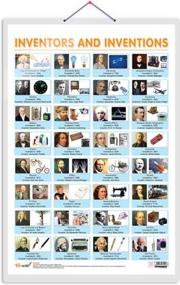 INVENTORS AND INVENTIONS CHART | Innovation Through the Ages: Celebrating the Great Inventors and Their Breakthroughs Paper Print