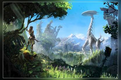 Horizon Zero Dawn Playstation Forest Video Game Matte Finish Poster Paper Print