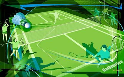 Poster Sports Badminton sl-7473 (Large Print, 36x24, Banner Media, Multicolor) Fine Art Print