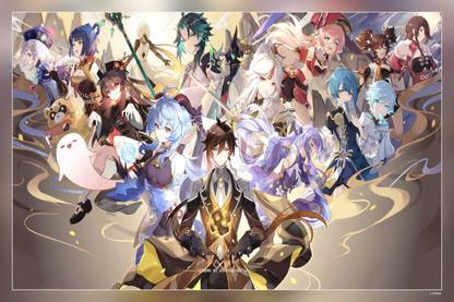 Genshin Impact Zhongli Genshin Impact Xiao Genshin Impact Ningguang Genshin Impact Matte Finish Poster Paper Print