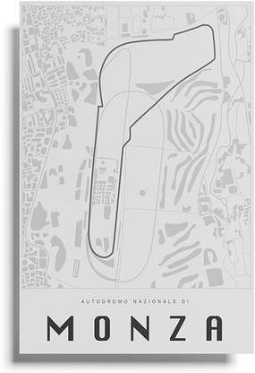 Monza Race Circuit F1 Poster (Light) | Formula 1 Track Poster for Walls | A3 - Glossy Finish - Unframed Photographic Paper