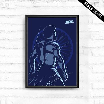 RRR Water Pose Poster Black Frame Photographic Paper
