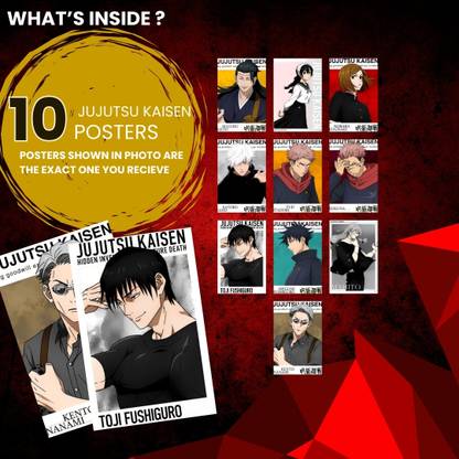 Pack of 10 JUJUTSU kaisen pack Wall Decor Posters, Wall Art For Bedroom, Living room, Office, Cardstock 3D Poster