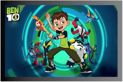 Ben 10 Poster with Frame Gloss Lamination M3 Paper Print
