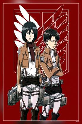 Mikasa Ackerman Levi Ackerman Digital Art Artwork Shingeki No Kyojin Hd Matte Finish Poster P-13809 Paper Print