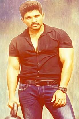 ALLU ARJUN Motivational Poster on 300gsm US Imported Paper With Gloss Lamination (Unframed) With Double Side Tape Poster covered with extra layer by WK Photographic Paper