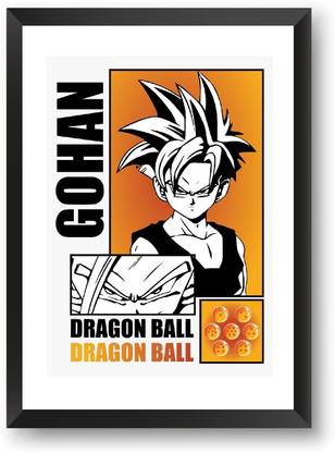ANIME POSTER FRAME - DRAGON BALL GOHAN- Black Framed Wall Poster For Home And Office With Frame, (12.6*9.6) Photographic Paper