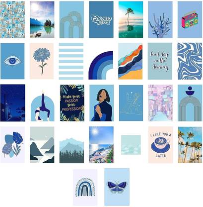 Wall Posters Collections | Set of 30 | 4x6 inch each | Wall Collage Kit, aesthetic posters | Room Decor Photo Collection| Posters for Room Decoration Fine Art Print
