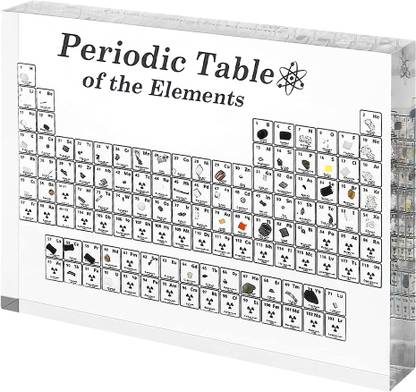 Real 3D Periodic Table of Elements Chart, 118 Elements Printe On Acrylic Glass - 20 CM x 12.5 CM Large - Chemistry, Science Educational Poster - Perfect Gift for Science Lovers 3D Poster