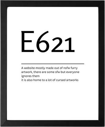 E621 9.5 X 11.5 UNFRAMED Dictionary Definition Art Print Poster Wall Office Home Decor Minimalist Funny Quote Meaning Enhanced Paper Poster Paper Print