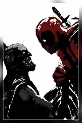 Batman Deadpool Bat Batman Comic Dc Dead Deadpool Evil Hero Man Marvel Pool Matte Finish Poster Paper Print