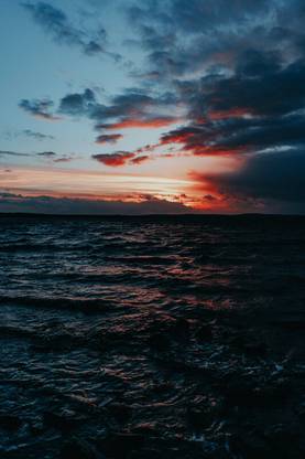Sunset Horizon Sky Sea Aesthetic View Hd Matte Finish Poster Paper Print