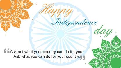 Happy Independence Day Greetings Wishes Quote HD Image Background poster on LARGE PRINT 36X24 INCHES Photographic Paper