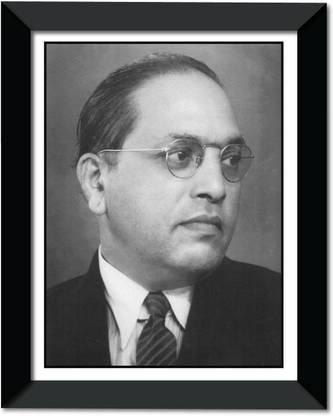 Dr Bhimrao Ramji Ambedkar Wall Frame ( Mount / Glass / Black Frame /A3 ) Fine Art Print