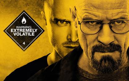 Poster Tv Show Breaking Bad Aaron Paul Bryan Cranston Jesse Pinkman Walter White sl-7592 (Large Print, 36x24, Banner Media, Multicolor) Fine Art Print