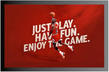 Michael Jordan Frame Poster For Room Synthetic Wood Gloss Lamination F30 Paper Print