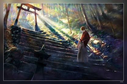 Rurouni Kenshin Anime Boys Himura Kenshin Samurai Matte Finish Poster Paper Print