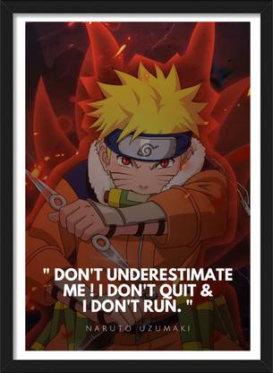 Naruto Uzumaki | Nine Tails Cloak | Naruto Framed Poster with Matt Finish Black Frame Paper Print
