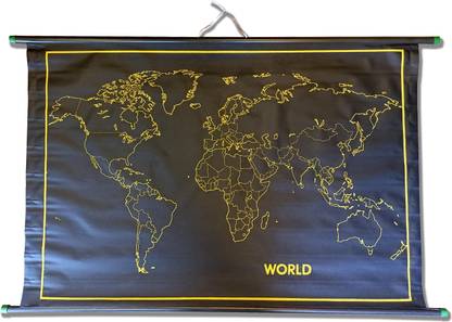 World Map Blank for Map Pointing Wall Hanging Large Format Ideal for Teaching Paper Print