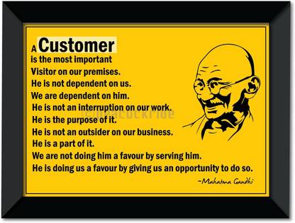 A Customer is God I Mahatma Gandhi Quotes Wall Frame A3 Canvas Art