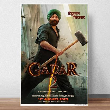 Gadar 2 Movie Poster Premium Quality Paper Poster Unframed Rolled Paper Print