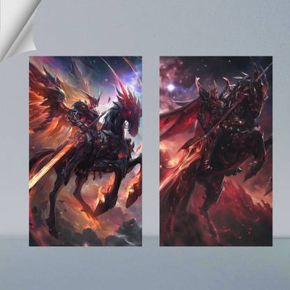 VIRGIN ART | CELESTIAL ASCENDANCY | DIGITAL ART - 56 | BEYOND IMAGINATION | ASTHETIC | SET OF 2 | 300 GSM A4 FRAMED POSTER FOR WALL Photographic Paper